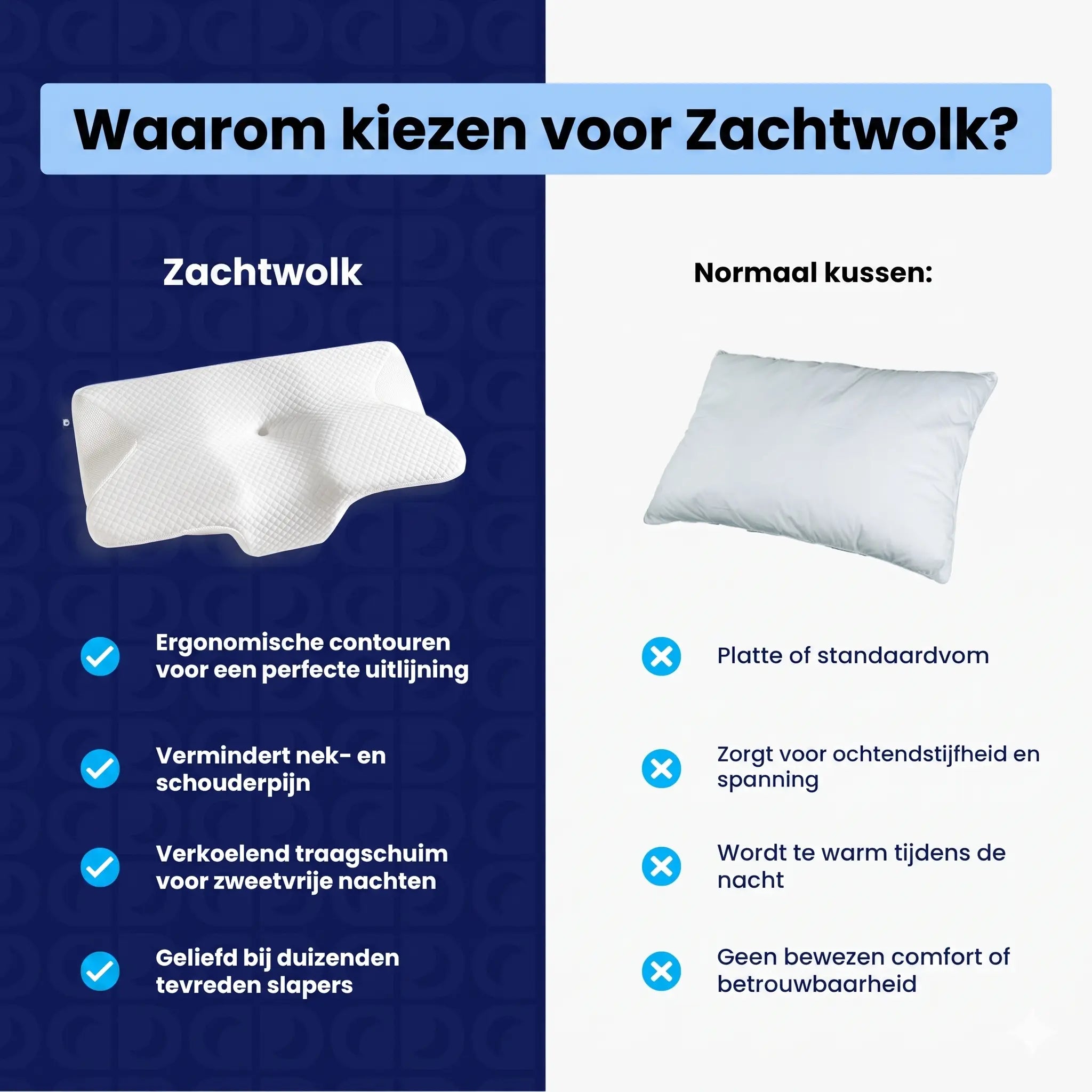 Ergonomisch vlinderkussen met contourvorm voor zij- en rugslapers