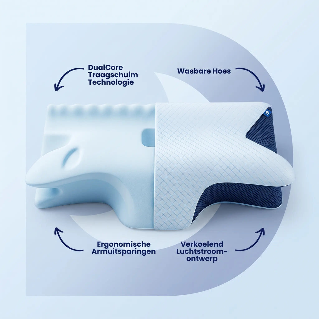 Vooraanzicht van het Zachtwolk® ergonomisch hoofdkussen